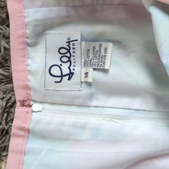 Vintage Lily Pulitzer Patchwork 100% Cotton Floral Skirt Size 14 - Picture 5 of 7